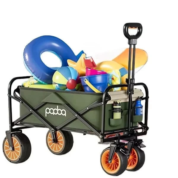 Ultimate All Terrain Stainless Steel Electric Power Wagon Customized Logo Multipurpose Travel Cart Folding Beach Fishing Cart
