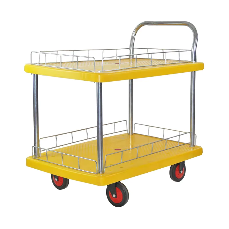 Ultra Large Load Capacity 500kg 2 Tier Trolley Hand Cart Trolley Serving Trolley Cart 2 Shelf Cart Suitable for Various Occasion