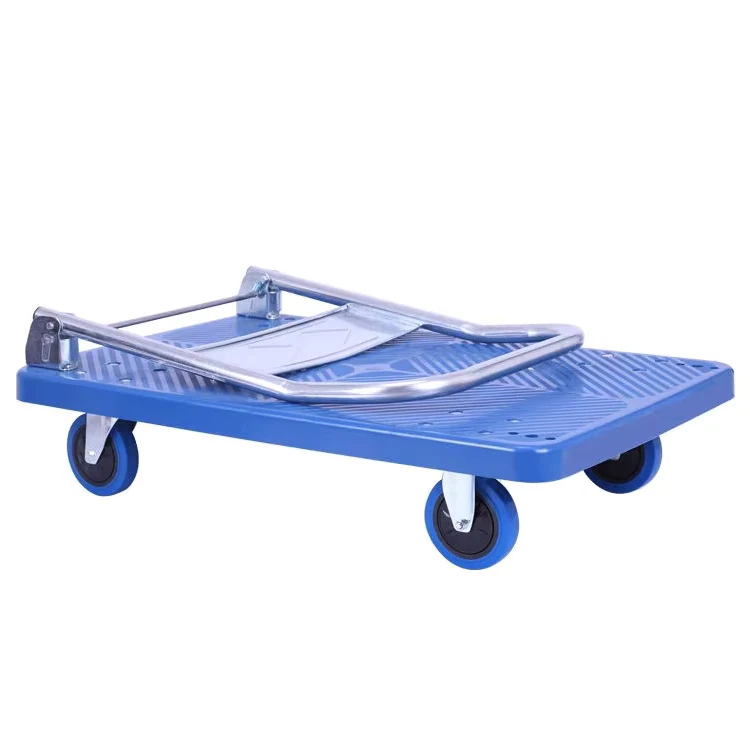 Ultra quiet Flatbed Trolley Nylon Folding Trailer Pull Cargo Office and Household Tool Cart
