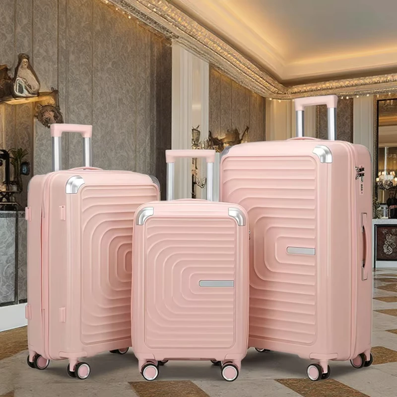 Unbreakable Hard Suitcase PP Luggage Set 4 Double Wheels Hard Suitcase for Long Distance Travel