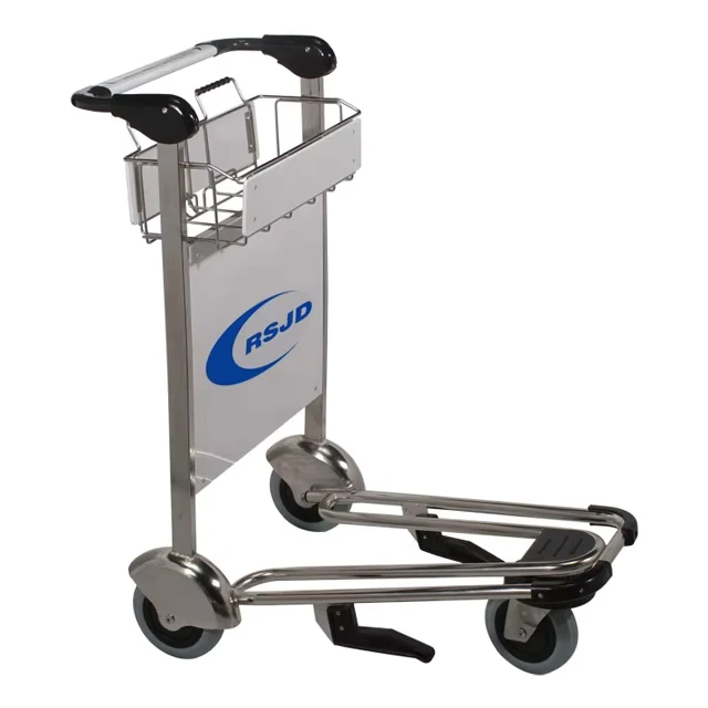 Unfoldable Airport Luggage Trolley Cart with Brake