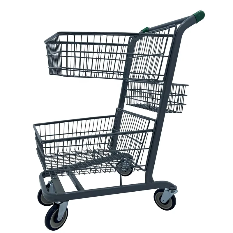 Unfolding Powder Coated Shopping Hand Trolley Cart
