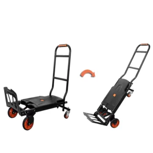 Uni Silent 130kgs Folding Portable 2 in 1 Luggage Cart Wheel Foldable Trolley Retractable Handle Platform Hand Truck ZH130 FHT