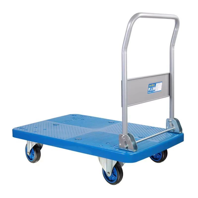 Uni Silent 300kgs Heavy Duty Plastic Four Wheels Platform Trolley 660lbs Plastic Cart Hand Truck LH300P DX