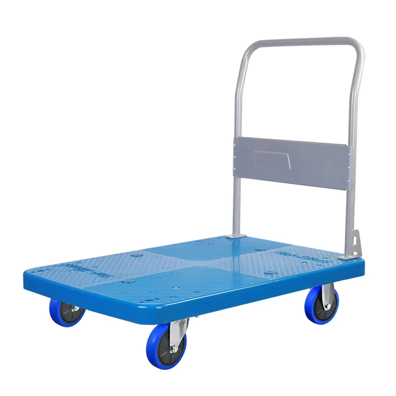 Uni Silent Four Wheel Plastic Platform Hand Trolley Industrial Storage and Tool Transportation Cart US300R