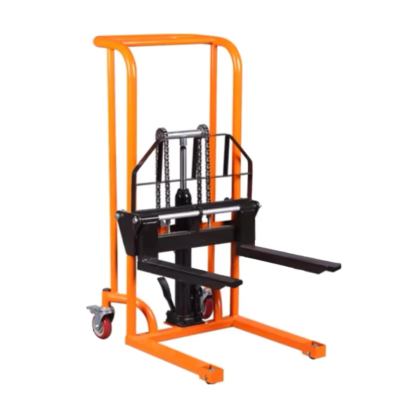 Uni Silent Manual Pallet Truck Stacker 400kg Hand Powered Forklifts New Condition for Warehouses FT0409