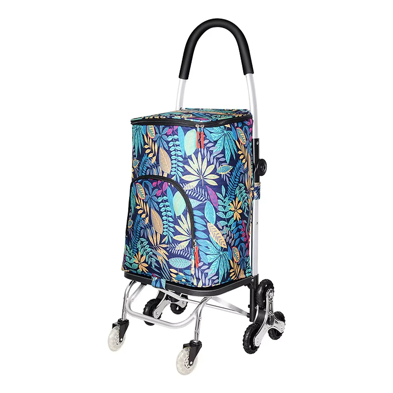 Universal Wheel Folding Shopping Cart for Supermarket Climbing Stairs Portable High Quality Shopping Trolley
