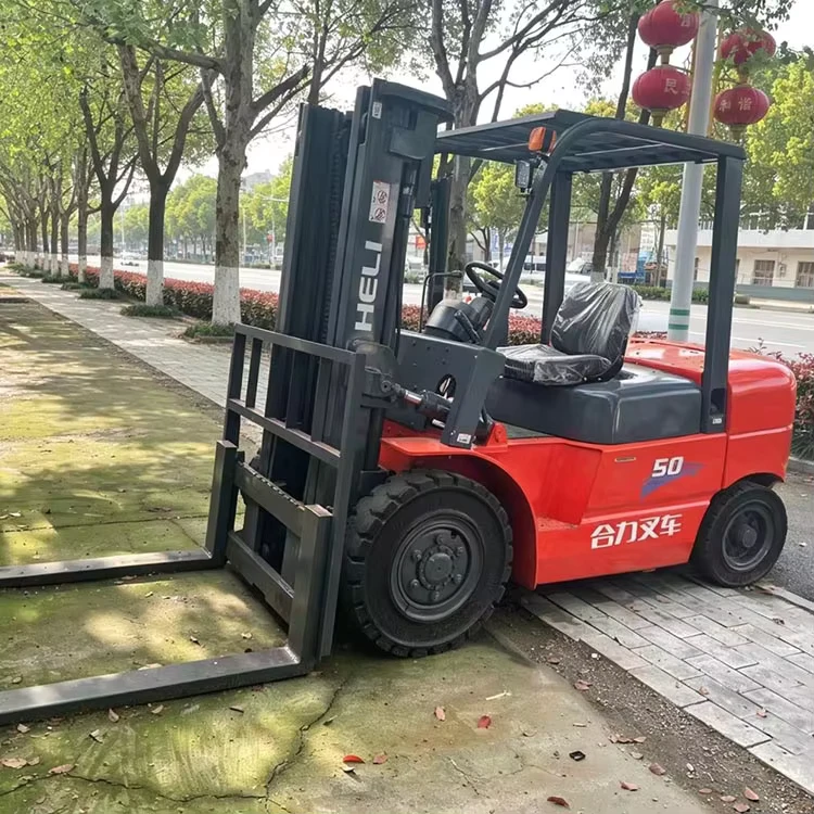 Used Heli 5 Ton Diesel Forklift Original Chinese Brand Popular Heli Forklift 5 t diesel Forklift with Low Working Hours for Sale