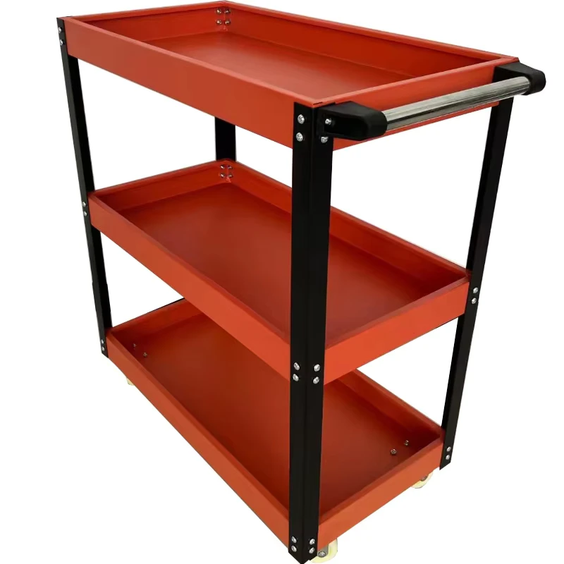 Utility Cart Heavy Duty 3 Shelf Tier 400 LBs Rolling Trolley Storage Organizer for Garage Warehouse Workshop