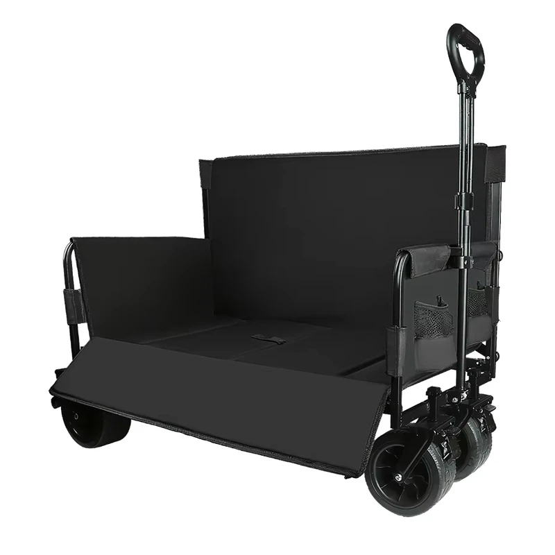 Utility Folding Camping Wagon Outdoor Bench Wagon Seat for 2 Adults 500lb Large Weight Capacity Heavy Duty Sofa Wagon Cart