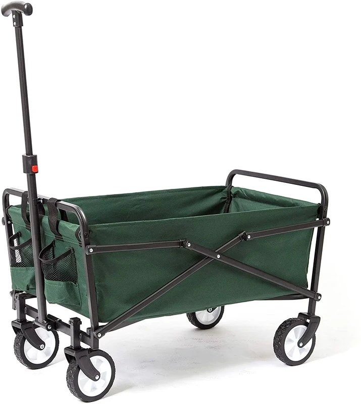 Utility Folding Wagon Garden Carts with Wheels Heavy Duty Wagon Shopping Cart Sports Outdoor Camping Wagon