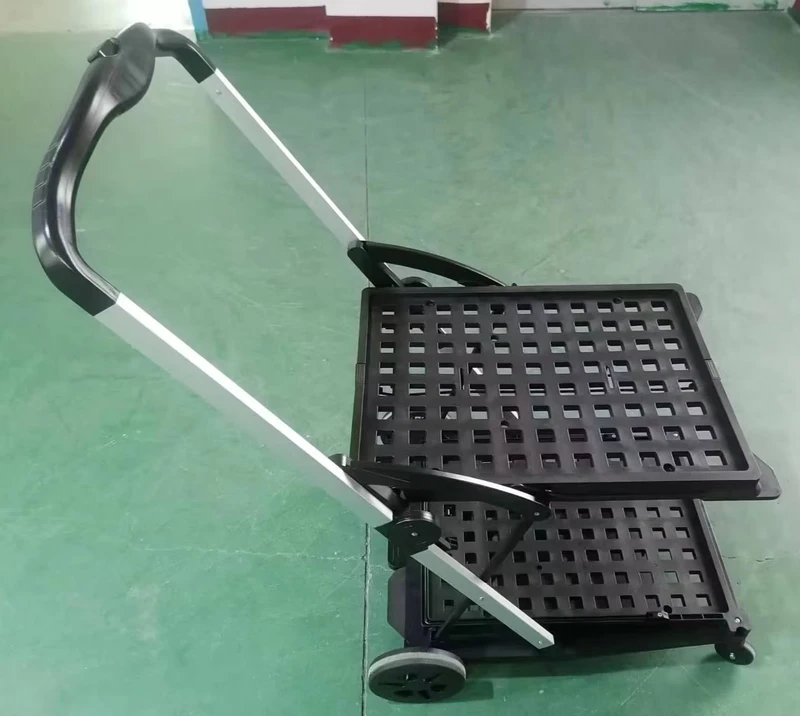 Utility Hand Cart Trolley Folding Trolley Folding Shopping Cart Plastic for Kitchen Restaurant