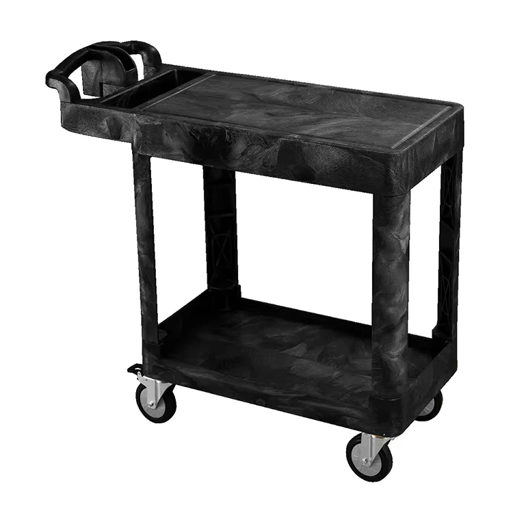 Utility Service Cart Heavy Duty Plastic Tool Cart for Hotel Maintenance and Repair