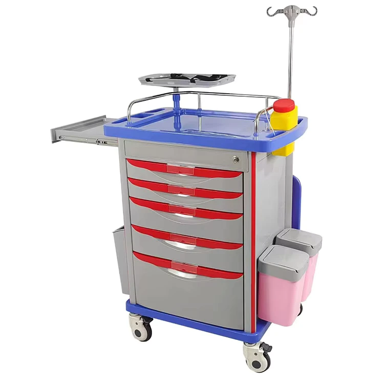 VET Medical Trolley Emergency Hospital Model VET TC05 25 lb Load Capacity Multi Function 4 Silent Medical Castors