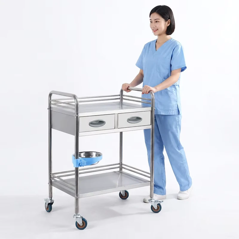 Various Styles Multi-functional Detachable Stainless Steel Medical Trolleys for Hospital Wards and Clinics