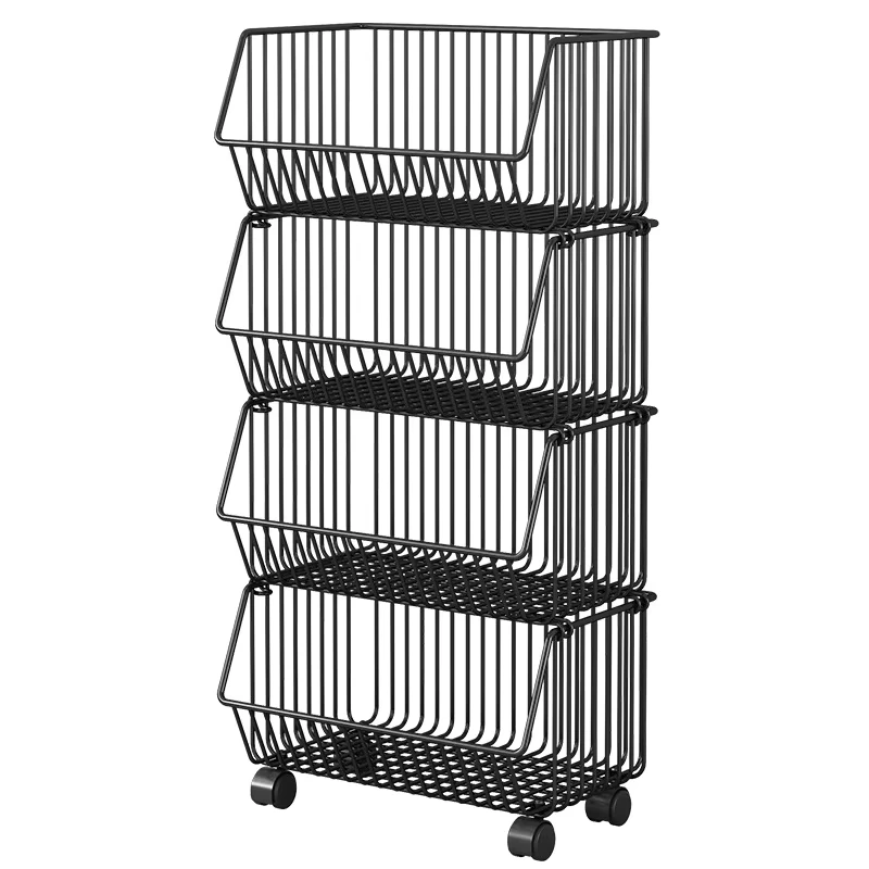 Vegetable Baskets Kitchen Shelves Floor to Ceiling Multi Layer Vegetable and Fruit Storage Supplies Household Carts