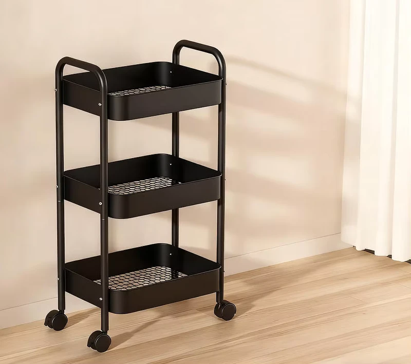 Versatile 3 Tier Utility Trolley Perfect for Kitchen Bathroom and Living Room