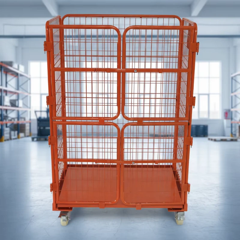 Versatile Steel Roll Cage Containers Folding Transport Trolley for Industrial Cargo Movement