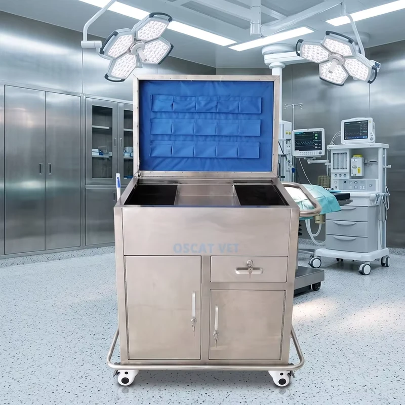 Vet Stainless Steel Trolley Veterinary Cart with Drawer for Pet Clinic CE Certified Durable Eco Friendly Lifetime Warranty