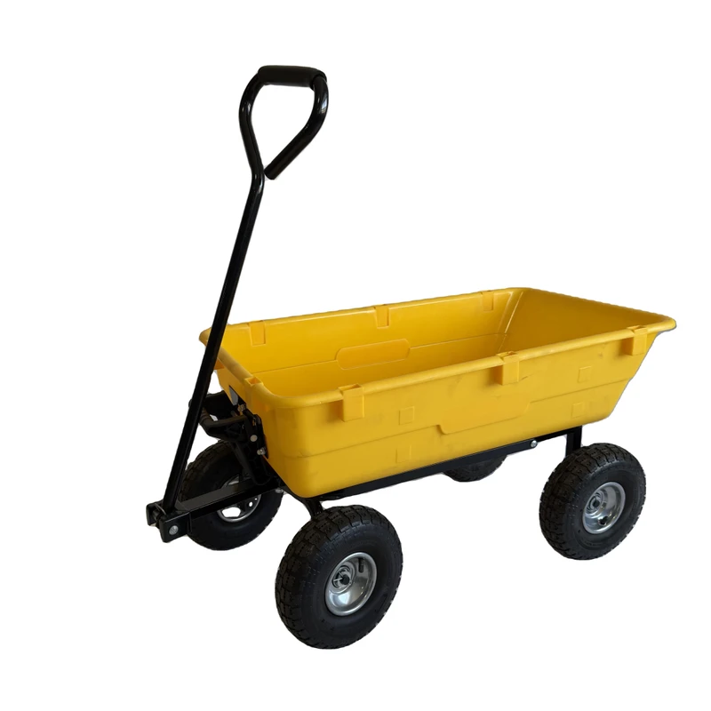 WEIHAO High Load Capacity Foldable Four Wheel Dump Platform Cart 80L 250KG Industrial Tools Utility Trolley Shopping OEM Metal