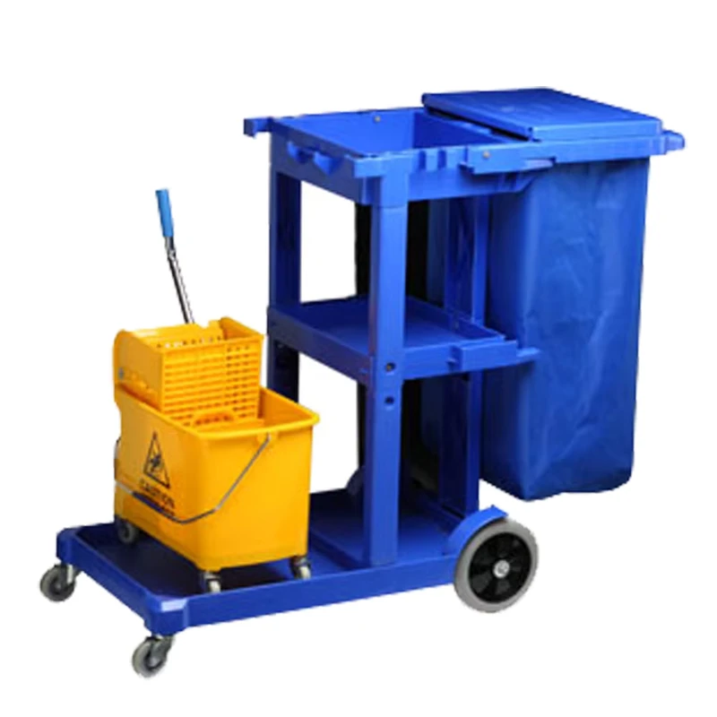 WL 033G Plastic Collection Janitor Cleaning Cart