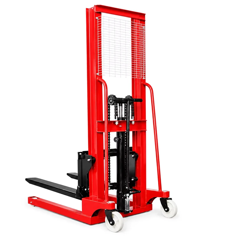 Warehouse 3 Ton Hydraulic Manual Stacker Forklift with Adjustable Fork Width