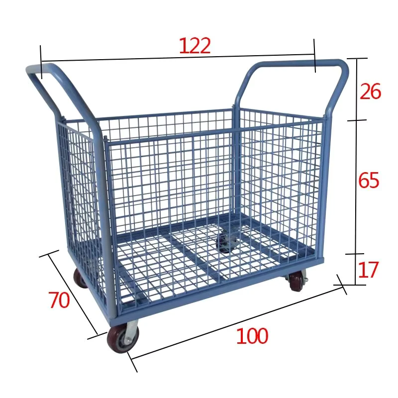 Warehouse Collapsible Heavy Duty Moving Cart Bin Cage Trolley