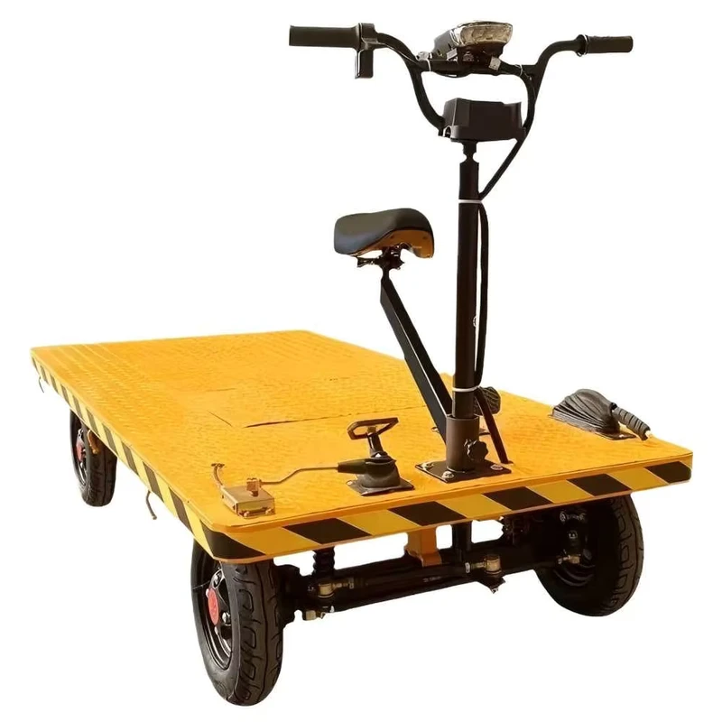 Warehouse Goods Handling Electric Trolley Hand Push Flatbed Truck Electric Dumper Carrying Electric Trolley