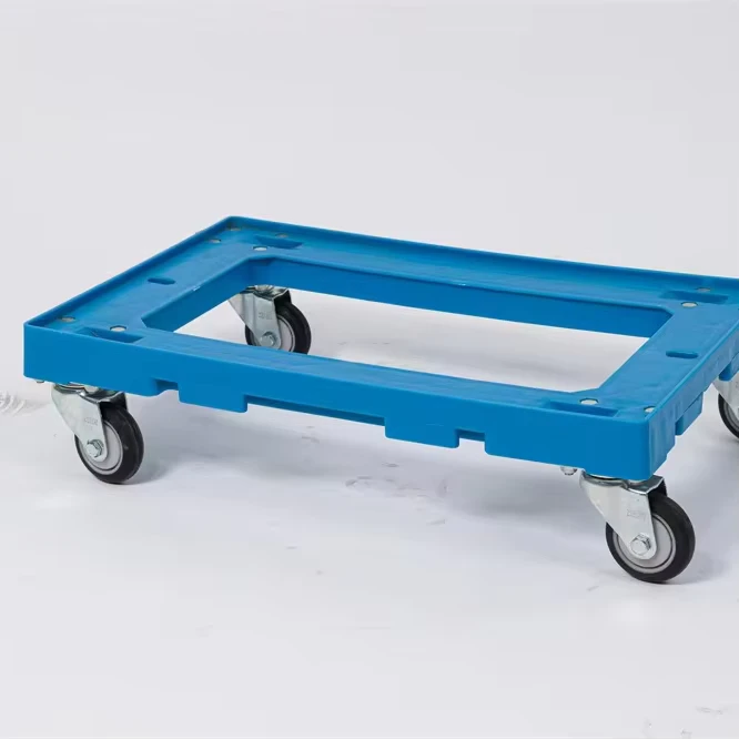 Warehouse Hand Trolley Interlocking Plastic Containers Stackable Storage Bins for Moving and Storage