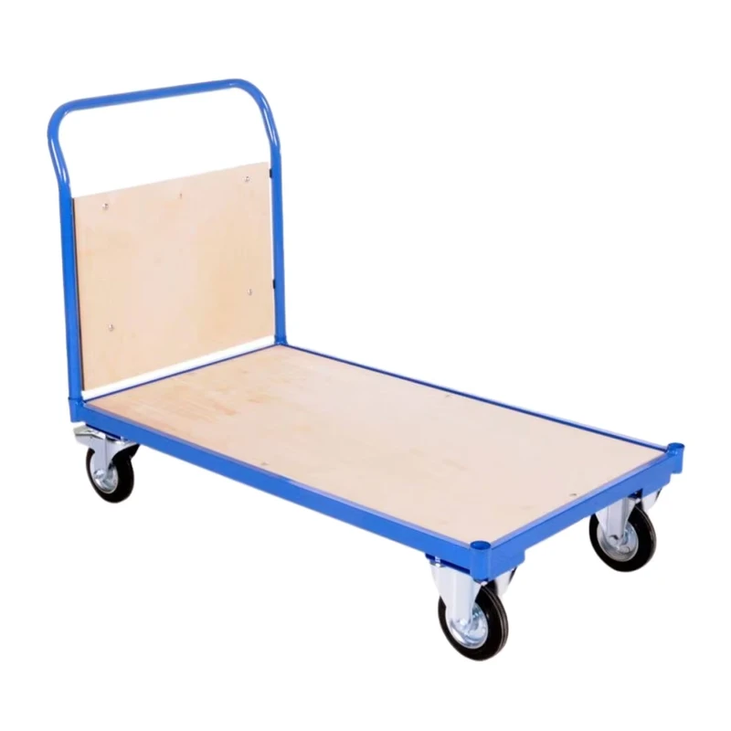 Warehouse Industrial 4 Wheel Carbon Steel Platform Foldable Powder Coated ISO9001 Certified Heavy Duty Hand Truck Trolley OEM