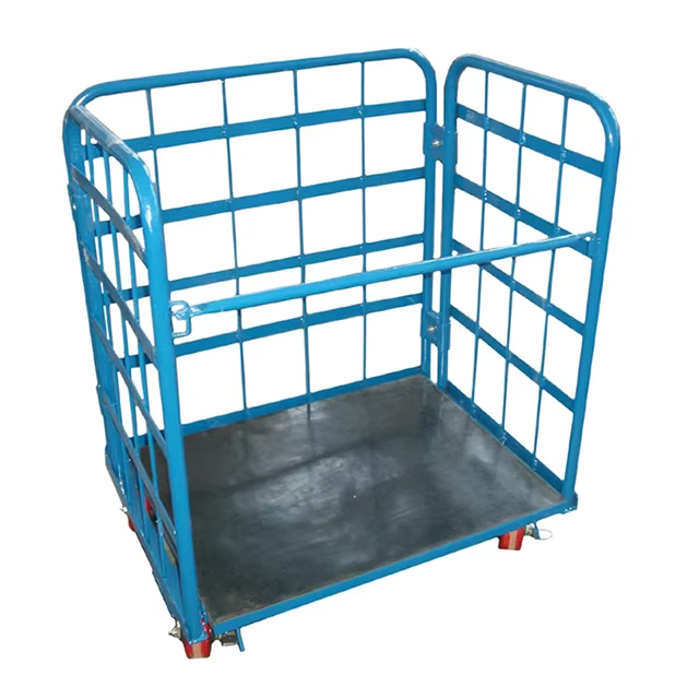 Warehouse Industrial Storage Goods Logistic Transport Customized Plastic Base Supermarket Roll Container Cart