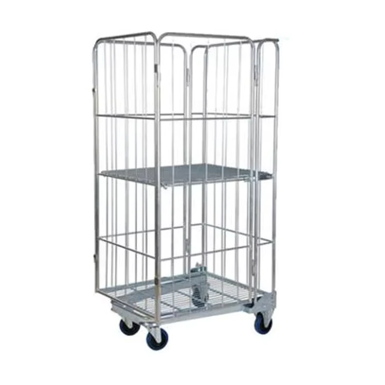 Warehouse Laundry Cart Trolley Rolling Metal Storage Cage Roll Container Storage Roll Cage Metal Storage Cage