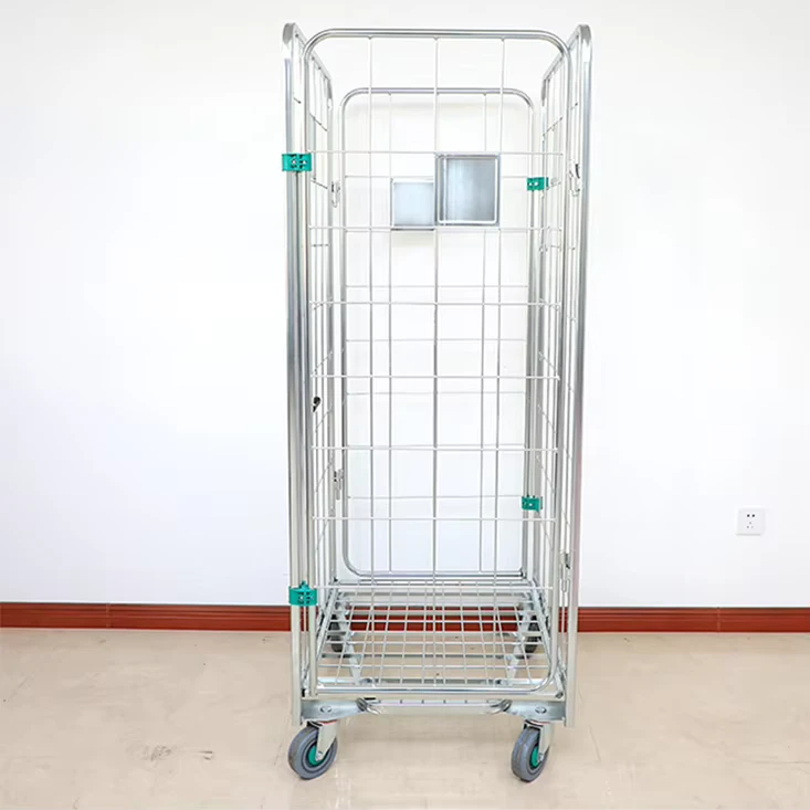 Warehouse Logistic Storage Steel Rolling Cage Trolley 500kg Load Capacity OEM Customized Collapsible Containers