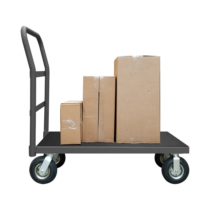 Warehouse Material Handling Carbon Steel Heavy Duty Platform Hand Trolley