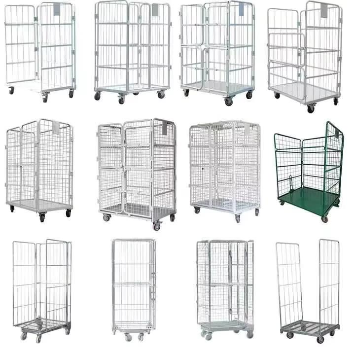 Warehouse Roll Cage Logistics Platform Trolley Industrial Metal Storage Cages Shopping Trolleys Shopping Carts