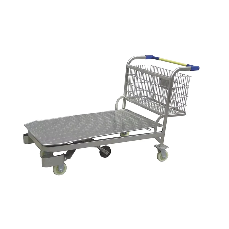 Warehouse Steel Mesh Heavy Duty Hand Trolley