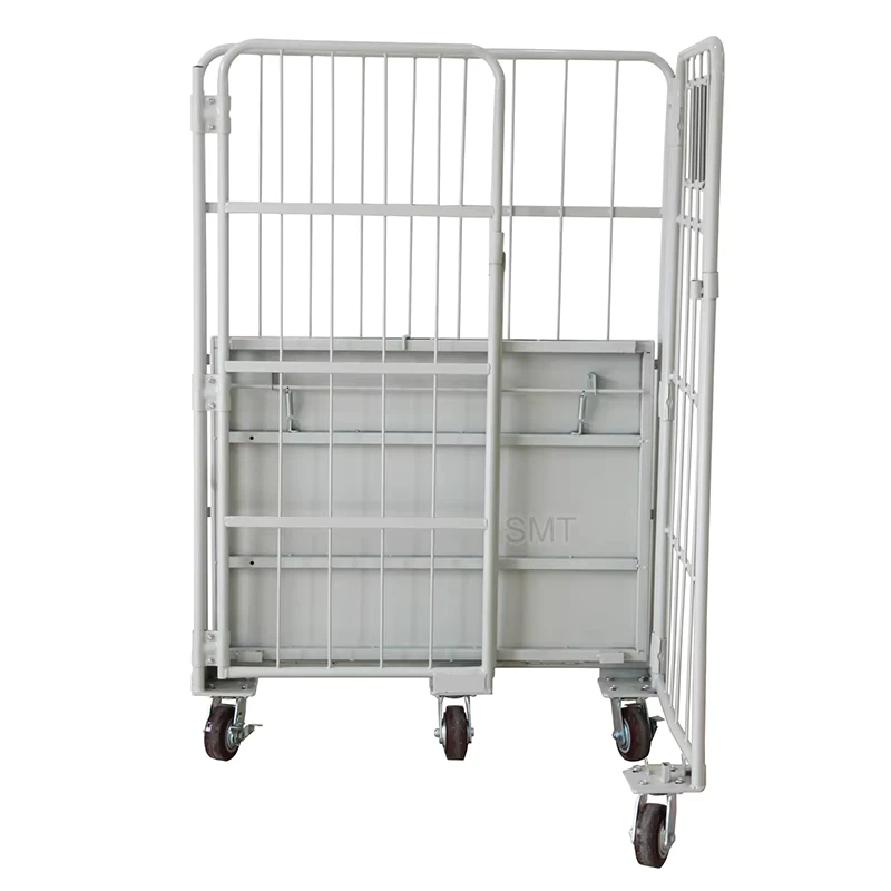 Warehouse Steel Roll Cage Roll Container a Frame Transport Cargo Demountable Wire Roll Container Voit 2 Side Nesting