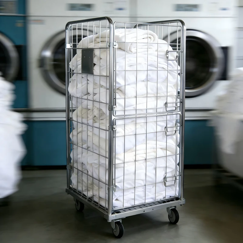 Warehouse Storage Big Capacity Q235 Roll Cage Movable OEM Shopping Tools Container Transport Supermarket Logistics Trolley