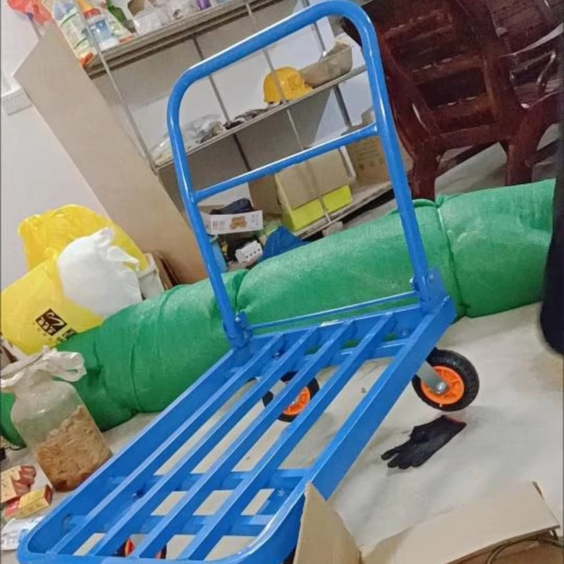 Warehouse Storage Convertible Foldable Push Hand Cart Trolley Foldable Heavy Hand Cart Shop Cart Storage Car