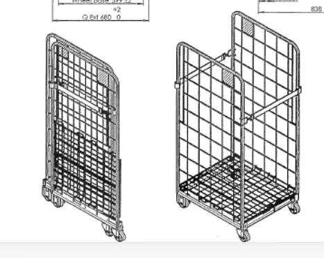 Warehouse Storage Folding Roll Cage Container