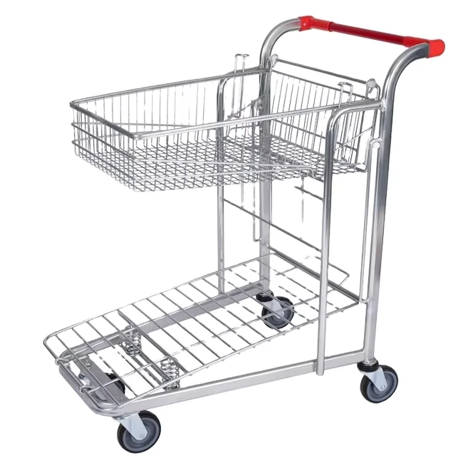 Warehouse Store Metal Wire Logistics Hand Cart Steel Transport Trolley for Loading Shopping Trolley Picking Cart