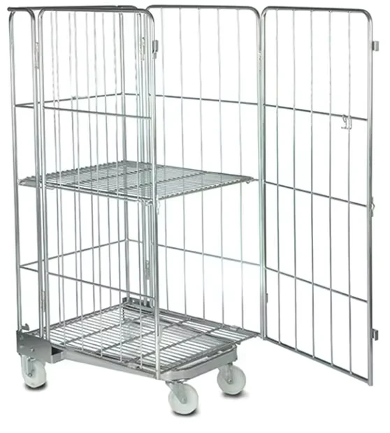 Warehouse Supermarket Industrial Steel Wire Mesh Logistic Cages Cart Transportation Roll Cage Trolley Turnover Roll Container