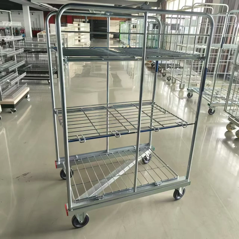 Warehouse Supermarket Industrial Wire Mesh Logistic Cages Cart Transportation Roll Cage Trolley Turnover Roll Container