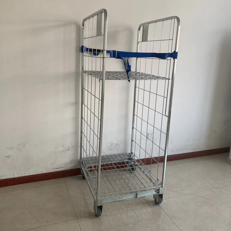 Warehouse Supermarket Storage Stainless Steel Welded Folding Logistics Roll Cage Trolley 500kg ISO Certified OEM Customizable