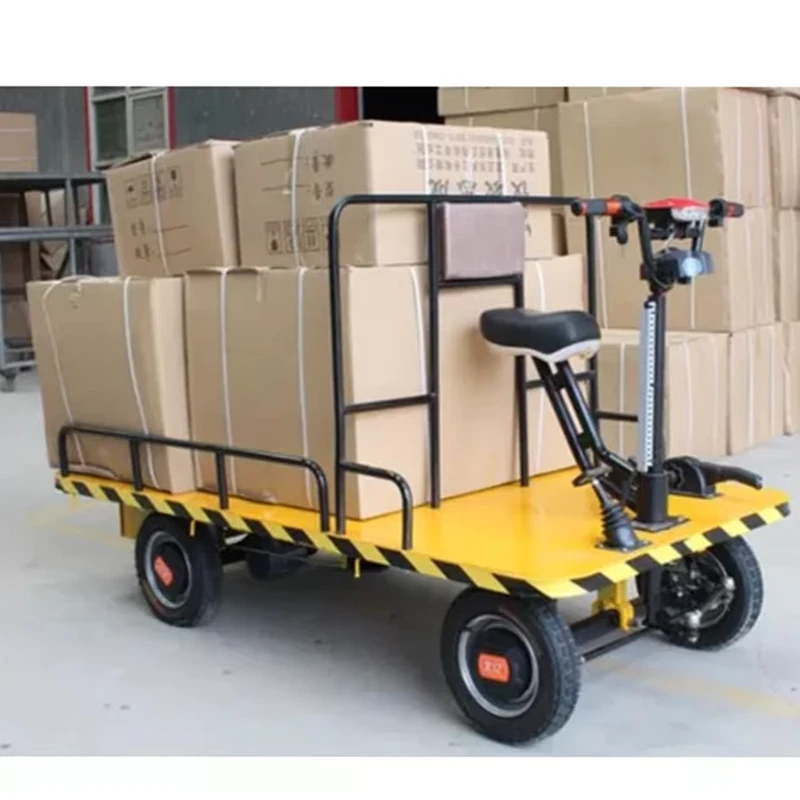 Warehouse Turnover Goods Electric Trolley Hand Push Mute Flatbed Truck Electric Dumper Electric Trolley Carrying