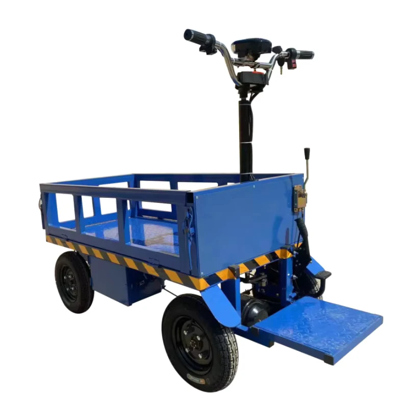 Warehouse Turnover Goods Trolley Hand Push Electric Greenhouse Warehouse Carrying Transport Cart
