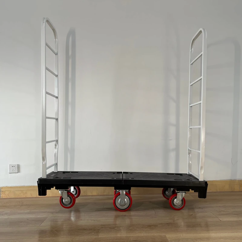 Warehouse U Boat Trolley Transport Cart with Plastic Platform 6 Wheel Roll Container OEM Service Equipment