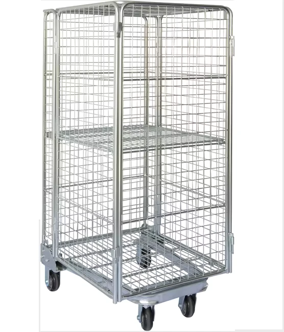 Warehouse Wire Cage Roll Container Cage Cargo Storage Roll Container
