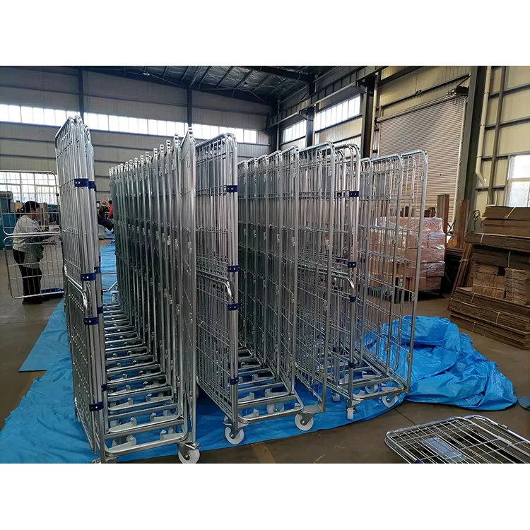 Warehouse Wire Mesh Container Roll Cage Trolley Industrial Container Cages Trolleys Roll Container Trolley