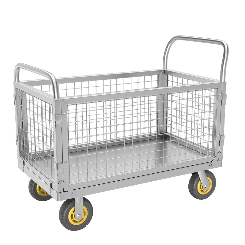 Warehouse Workshop Trolley With Fence Storage Steel